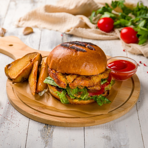 Fish Burger (Fries+ 1 Ketchup+ 1Mayonnaise) 18.00AED