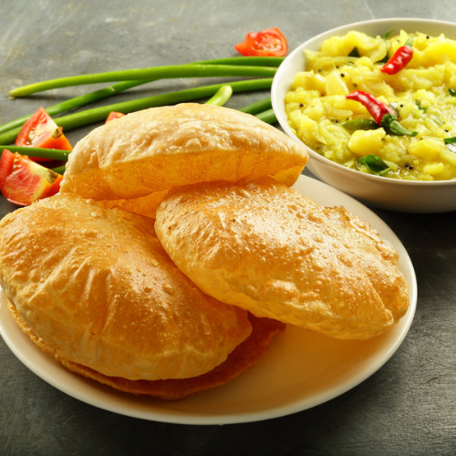 Poori Baji (3 Poori + Bhaji) 12.00 AED